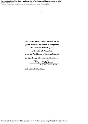 ﻿بررسی تئوری و عمل دبلیو سامرست موام به عنوان یک رمان نویس