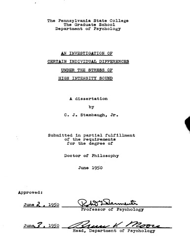﻿بررسی برخی از تفاوت های فردی تحت تنش صدای با شدت بالا
