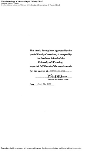 ﻿گاهشماری نگارش «موبی دیک»