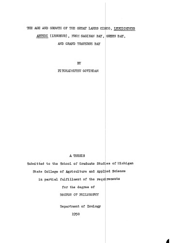 ﻿عصر و رشد دریاچه های بزرگ سیسکو، لوسیچتیس آرتدی (LESUEUR)، از خلیج ساگیناو، گرین بی، و خلیج گرند تراورس