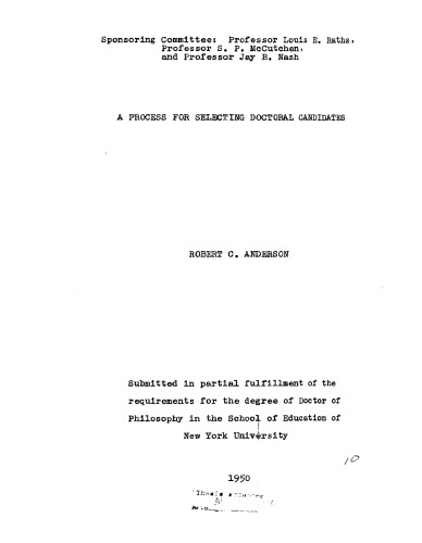 ﻿فرآیندی برای انتخاب داوطلبان دکتری