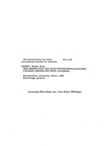 ﻿مقاومت در برابر پوست و تغییرات الکتروانسفالوگرافی مرتبط با یادگیری
