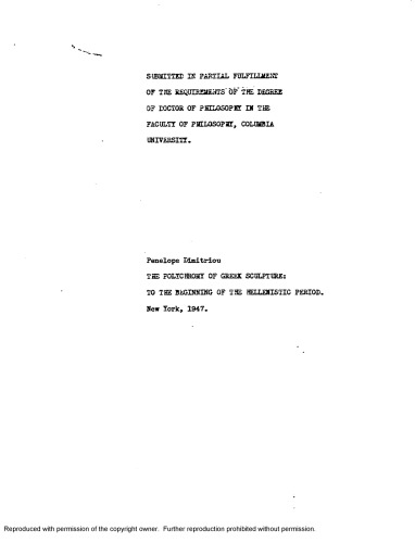 ﻿چند رنگی مجسمه یونانی: تا آغاز دوره هلنیستی