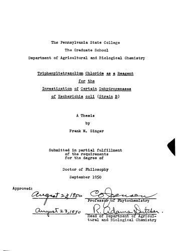 ﻿کلرید تری فنیل تترازولیوم به عنوان یک معرف برای بررسی برخی از دهیدروژنازهای باکتری اشریشیاکلی (سویه B)