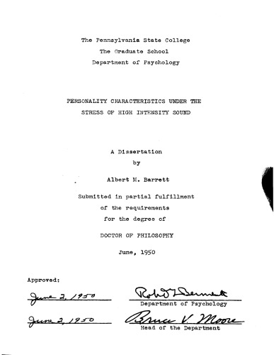 ﻿ویژگی های شخصیتی تحت فشار صدای با شدت بالا