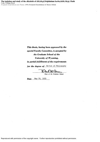 ﻿جداسازی و مطالعه آلکالوئیدهای Delphinium barbeyi Huth