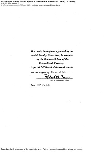 ﻿نگرش نسبت به جنبه های خاصی از آموزش در شهرستان سویت واتر، وایومینگ