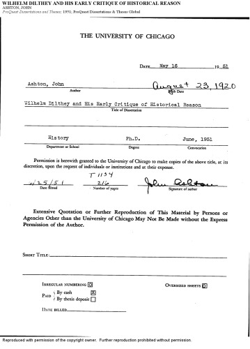 ﻿ویلهلم دیلتای و نقد اولیه او از عقل تاریخی