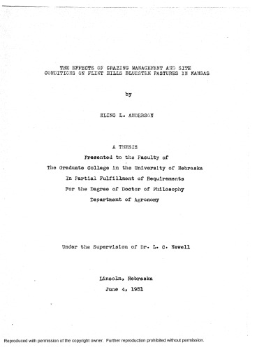 ﻿تأثیر مدیریت چرا و شرایط سایت در مراتع Bluestem Flint Hills در کانزاس