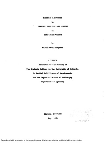 ﻿واکنش‌های اکولوژیکی به چرا، سوزاندن و ورود به جنگل‌های کاج برکه‌ای