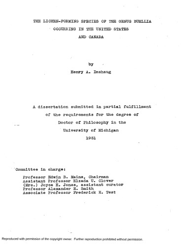 ﻿گونه های تشکیل دهنده گلسنگ از جنس Buellia که در ایالات متحده و کانادا وجود دارد