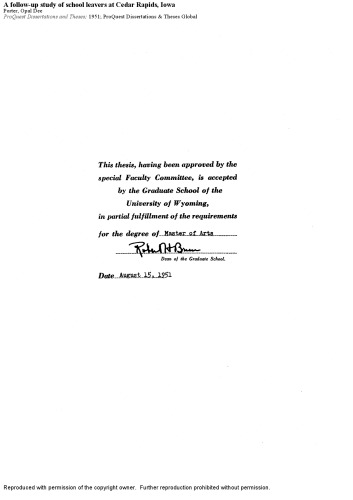 ﻿یک مطالعه پیگیری در مورد لیسانس مدرسه در Cedar Rapids ، آیووا