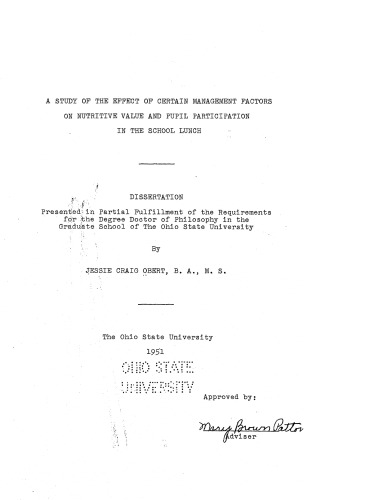 ﻿بررسی تأثیر برخی از عوامل مدیریتی بر ارزش غذایی و مشارکت دانش آموزان در ناهار مدرسه