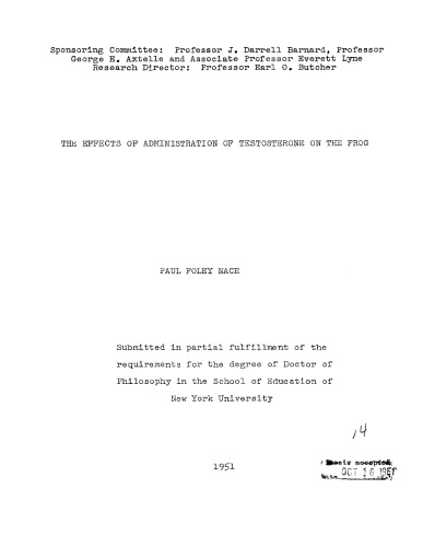 ﻿اثرات تجویز تستوسترون بر روی قورباغه
