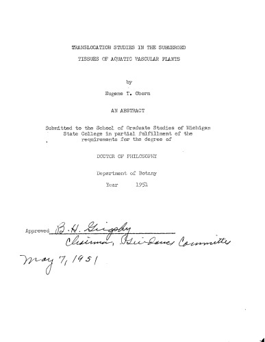 ﻿مطالعات جابه جایی در بافت های غوطه ور گیاهان آوندی آبزی