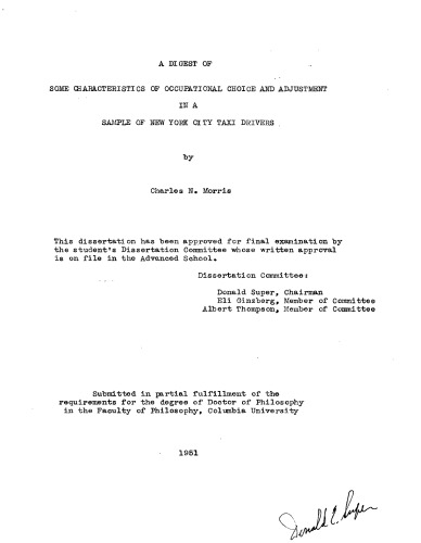 ﻿برخی از ویژگی های انتخاب و تنظیم شغل در نمونه ای از رانندگان تاکسی شهر نیویورک