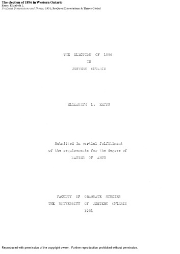 ﻿انتخابات 1896 در غرب انتاریو