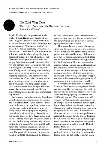 ﻿بدون جنگ سرد 2 - ایالات متحده و فدراسیون روسیه