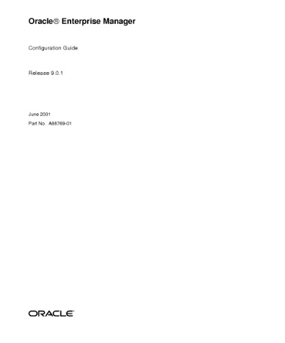 ﻿Oracle Enterprise Manager. راهنمای پیکربندی (بخش شماره A88769-01) (نسخه 9.0.1)