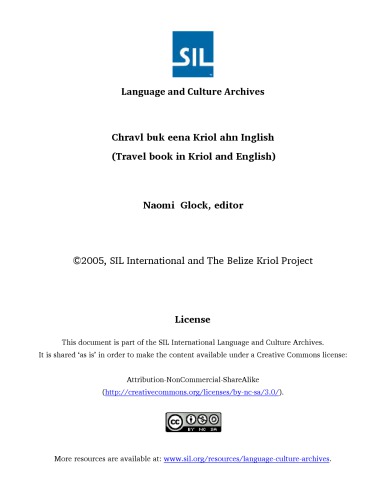 ﻿Chravl Buk eena Kriol Ahn Inglish (کتاب سفر به کریول و انگلیسی)