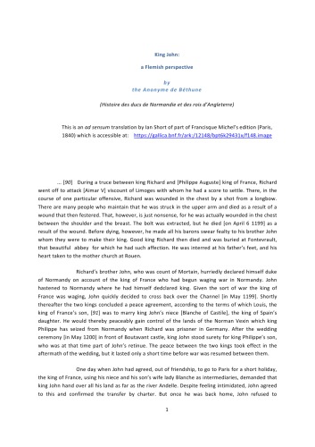 ﻿شاه جان: دیدگاه فلاندری توسط ناشناس دو بتون (Histoire des ducs de Normandie et des rois d’Angleterre)