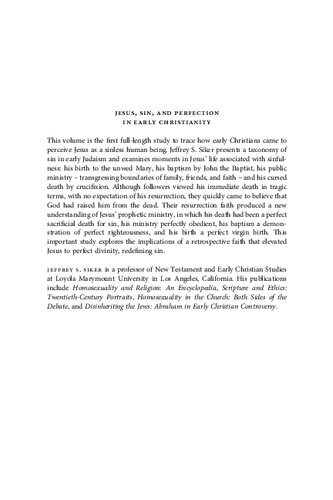 ﻿عیسی، گناه و کمال در مسیحیت اولیه