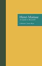 Henri Matisse : a guide to research