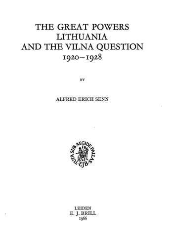 ﻿قدرت های بزرگ لیتوانی و مسئله ویلنا، 1920-1928