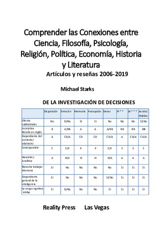 ﻿Comprender las Conexiones entre Ciencia، Filosofía، Psicología، Religión، Política، Economía، Historia y Literatura - Artículos y reseñas 2006-2019
