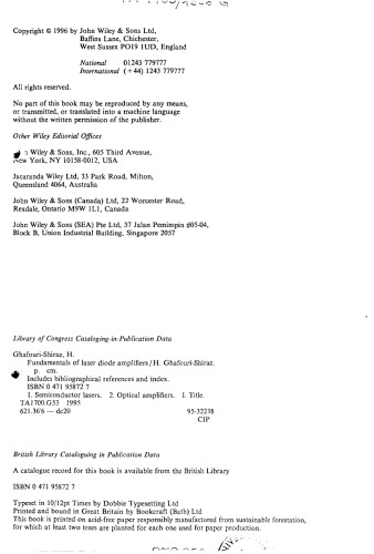 Fundamentals of Laser Diode Amplifiers