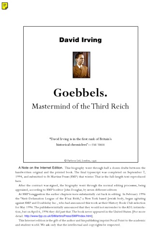 Goebbels - Mastermind Of The Reich Focal Point London