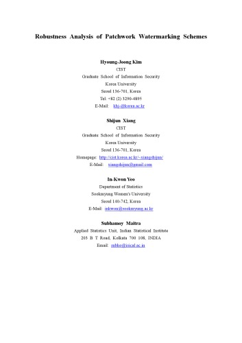 ﻿تجزیه و تحلیل استحکام طرح های واترمارک پچ ورک