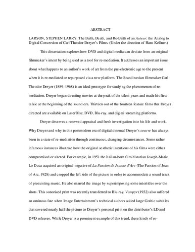 ﻿تولد ، مرگ و تولد دوباره نویسنده: آنالوگ تبدیل دیجیتال فیلم های کارل تئودور درایر