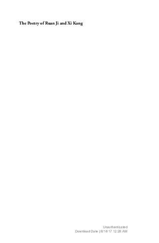 ﻿شعر Ruan Ji و XI Kang