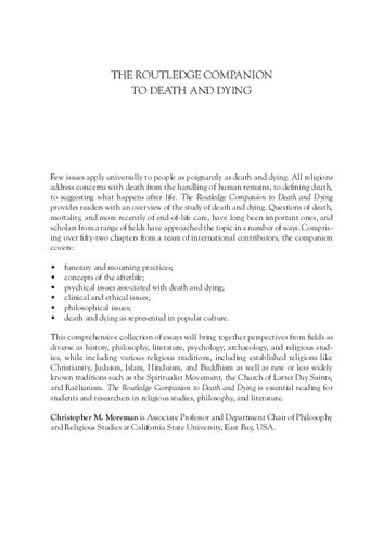 ﻿Routledge Companion to Death and Dying