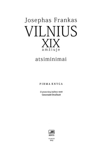 ﻿ویلنیوس در قرن 19: خاطرات