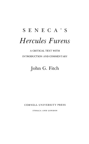 ﻿«هرکول فورنس» سنکا: متن انتقادی با مقدمه و تفسیر