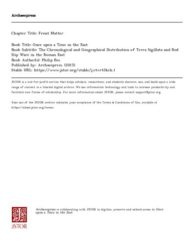 ﻿روزی روزگاری در شرق: توزیع زمانی و جغرافیایی Terra Sigillata و Red Slip Ware در شرق روم