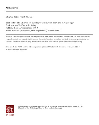 ﻿باستان شناسی و تاریخ اولیه کلیسای مقبره مقدس در اورشلیم