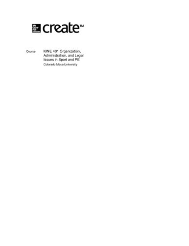 ﻿KINE 401 سازمان، مدیریت و مسائل حقوقی در ورزش و ورزش