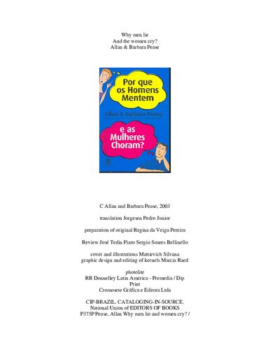 ﻿Por Que os Homens Mentem e as Mulheres Choram؟