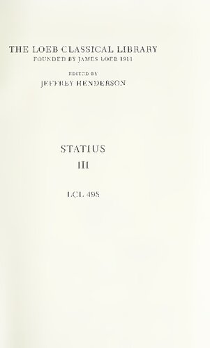 ﻿Statius: تبس (کتاب 8-12). آشیل