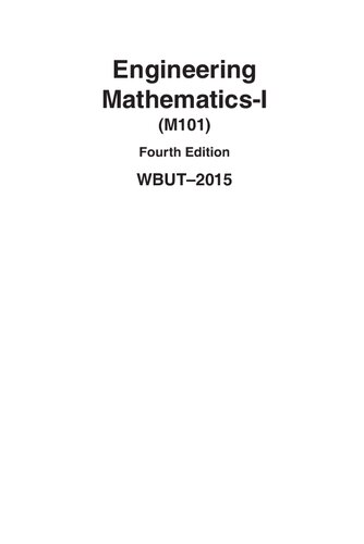 ﻿مهندسی ریاضیات-I (M101) ویرایش چهارم WBUT–2015