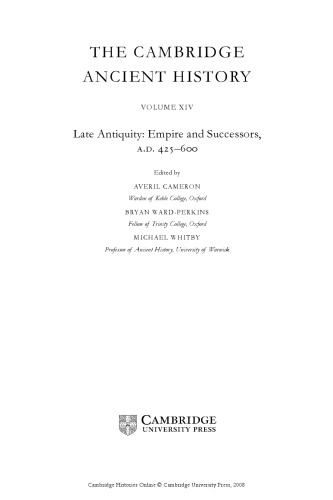 مجموعه جلدهای The Ancient Cambridge Ancient 14 در 19 قسمت Hardback: The Ancient Cambridge History Volume 14: Late Antiquity: Empire and Successors، AD 425-600