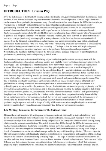 ﻿Lives in Play: Autobiography and Biography on the Feminist Stage