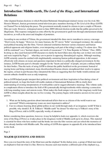 ﻿روابط بین المللی سرزمین میانه: یادگیری از ارباب حلقه ها