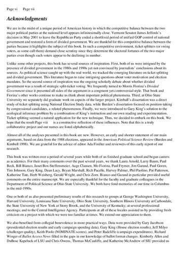 ﻿چرا آمریکایی ها بلیط های خود را تقسیم می کنند: کمپین ها، رقابت، و دولت تقسیم شده