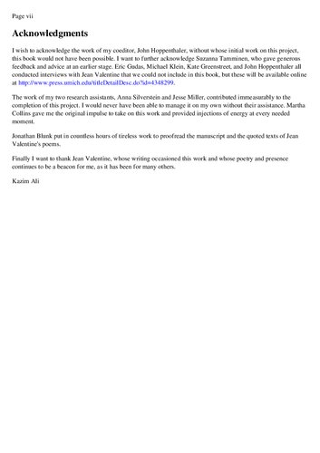 ﻿Jean Valentine: This-World Company