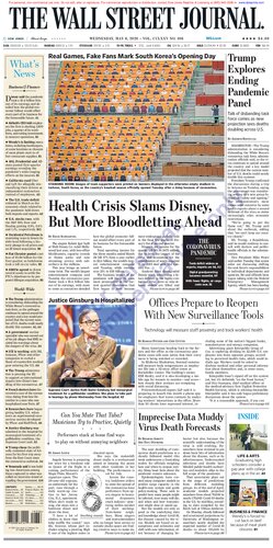 ﻿وال استریت ژورنال چهارشنبه 6 مه 2020