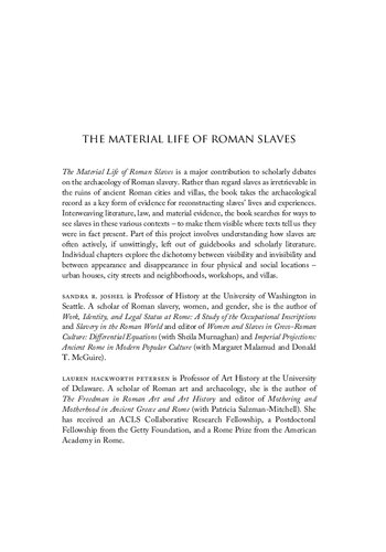 ﻿زندگی مادی بردگان رومی